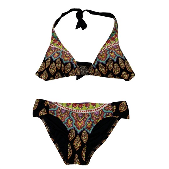 Trina Turk Other - Trina Turk Bikini Vibrant Colorful Swimsuit Halter Tie Resort Beach Vacation